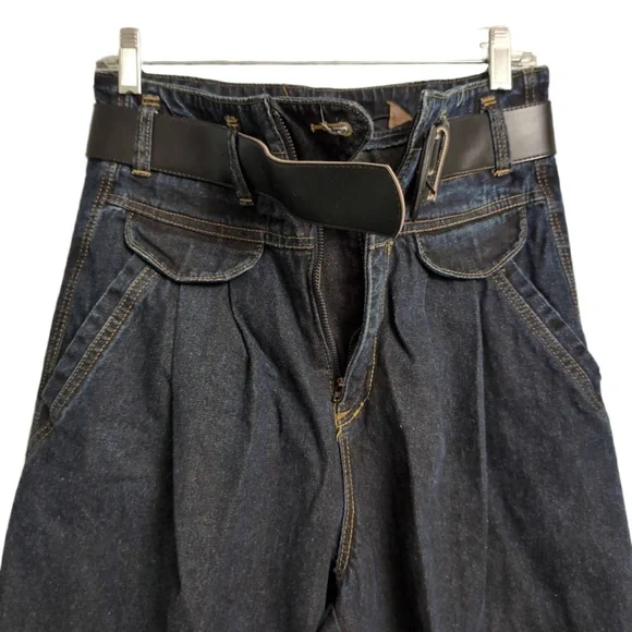 Jeanjer Vintage 80s 90s High Waisted Pleated Tapered Denim Trousers 13/14